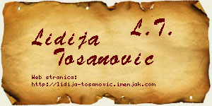 Lidija Tošanović vizit kartica
